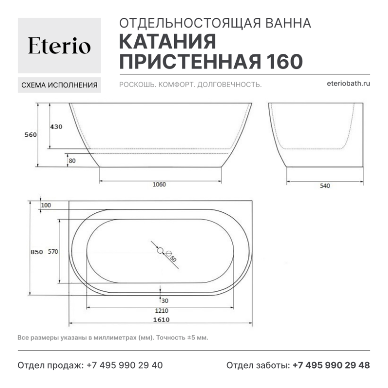 Катания пристенная 160, техническая схема