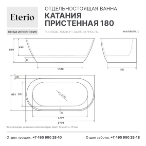 Катания пристенная 180, техническая схема